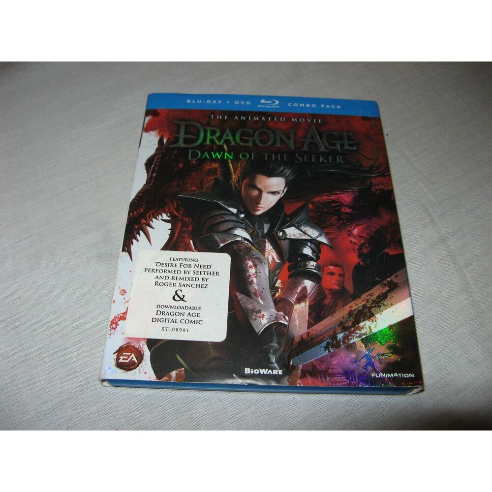 New Dragon Age - Dawn of the Seeker (Blu-ray + DVD) Combo Pack 3 Discs NICE